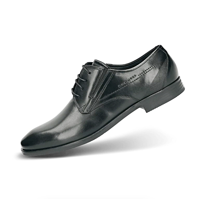 Pánske kožené topánky čierne, P505