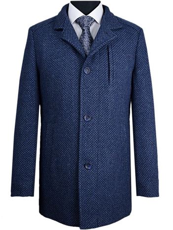 Vlnený kabát modro-sivý, P500