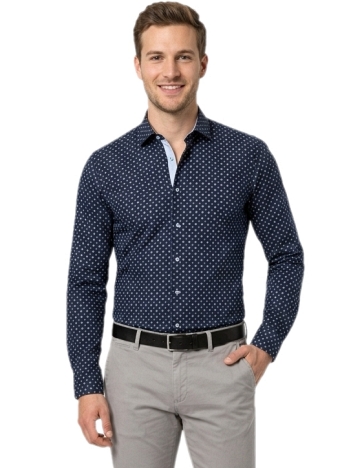 Pánska košeľa modrá so vzorom, P42