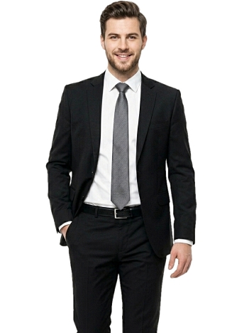 Pánsky oblek čierny vlnený, P10