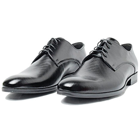 Pánske kožené spoločenské topánky čierne, P516