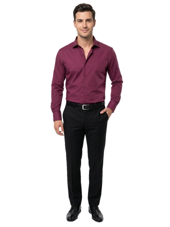 Pánska košeľa bordovej farby, P244