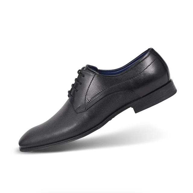 Pánske kožené topánky čierne, P504