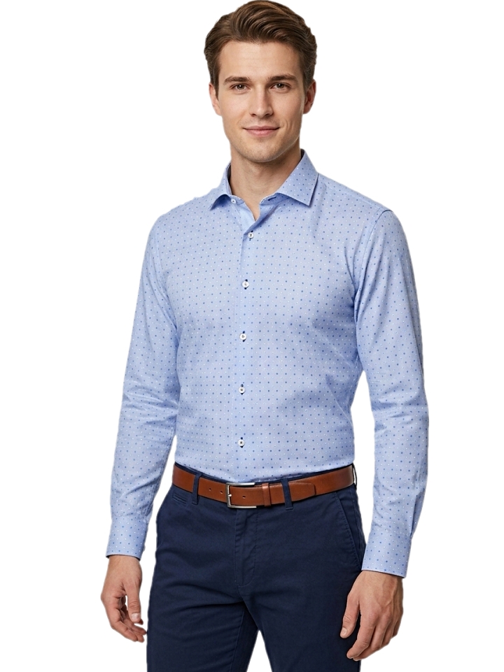 Pánska košeľa modrá so vzorom, P84