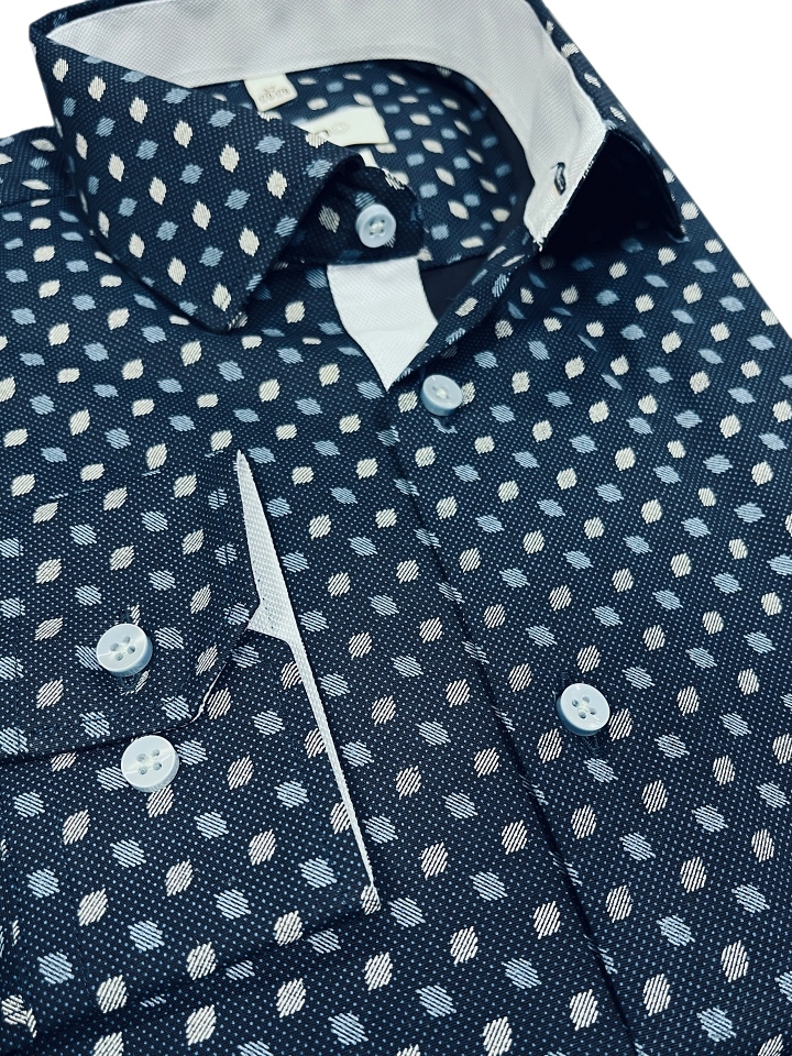 Pánska košeľa modrá so vzorom, P42