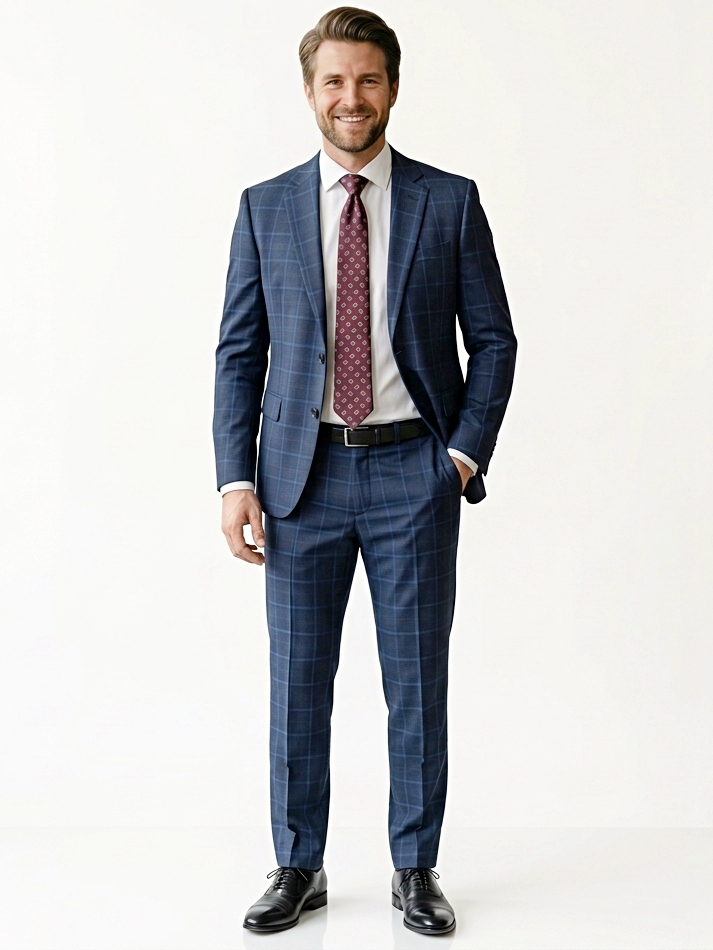 Pánsky oblek vlnený so vzorom, P271