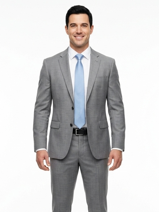 PÁNSKY OBLEK SIVÝ, 100% VLNA, P06